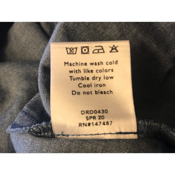 Draper James Chambray Short Sleeve Ruffle Dress Size 2 - Picture 10 of 10